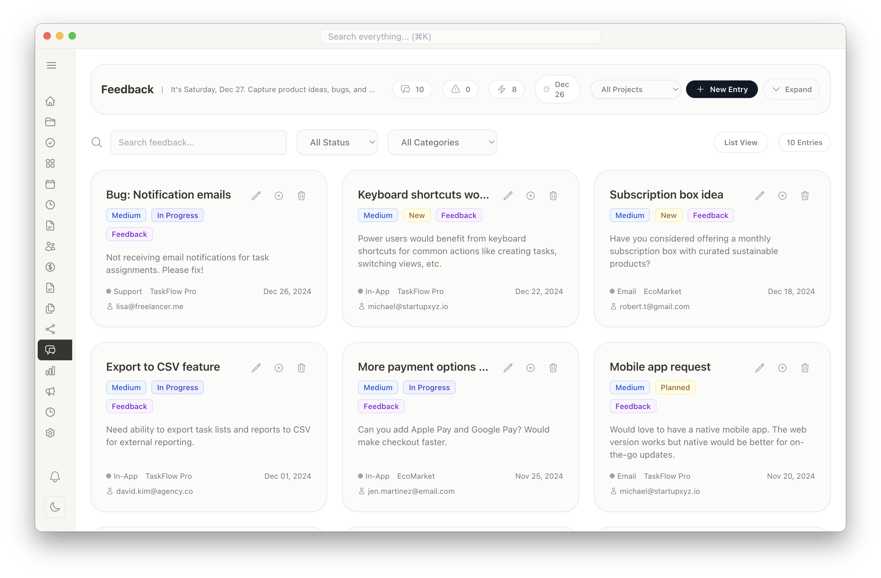 Feedback Collection View